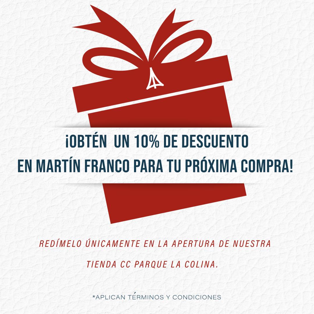 Tarjeta de regalo apertura local CC Parque la Colina