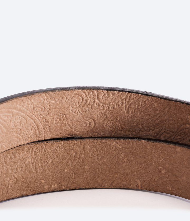 CINTURÓN CROCO NEGRO DOBLE HEBILLA