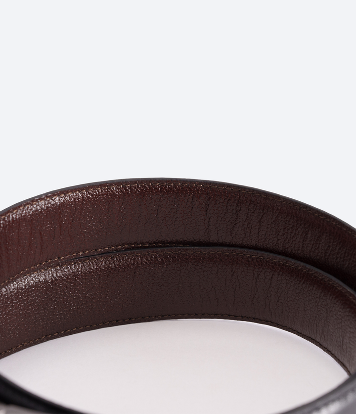 CINTURÓN DOBLE FAZ NEGRO CON MIEL