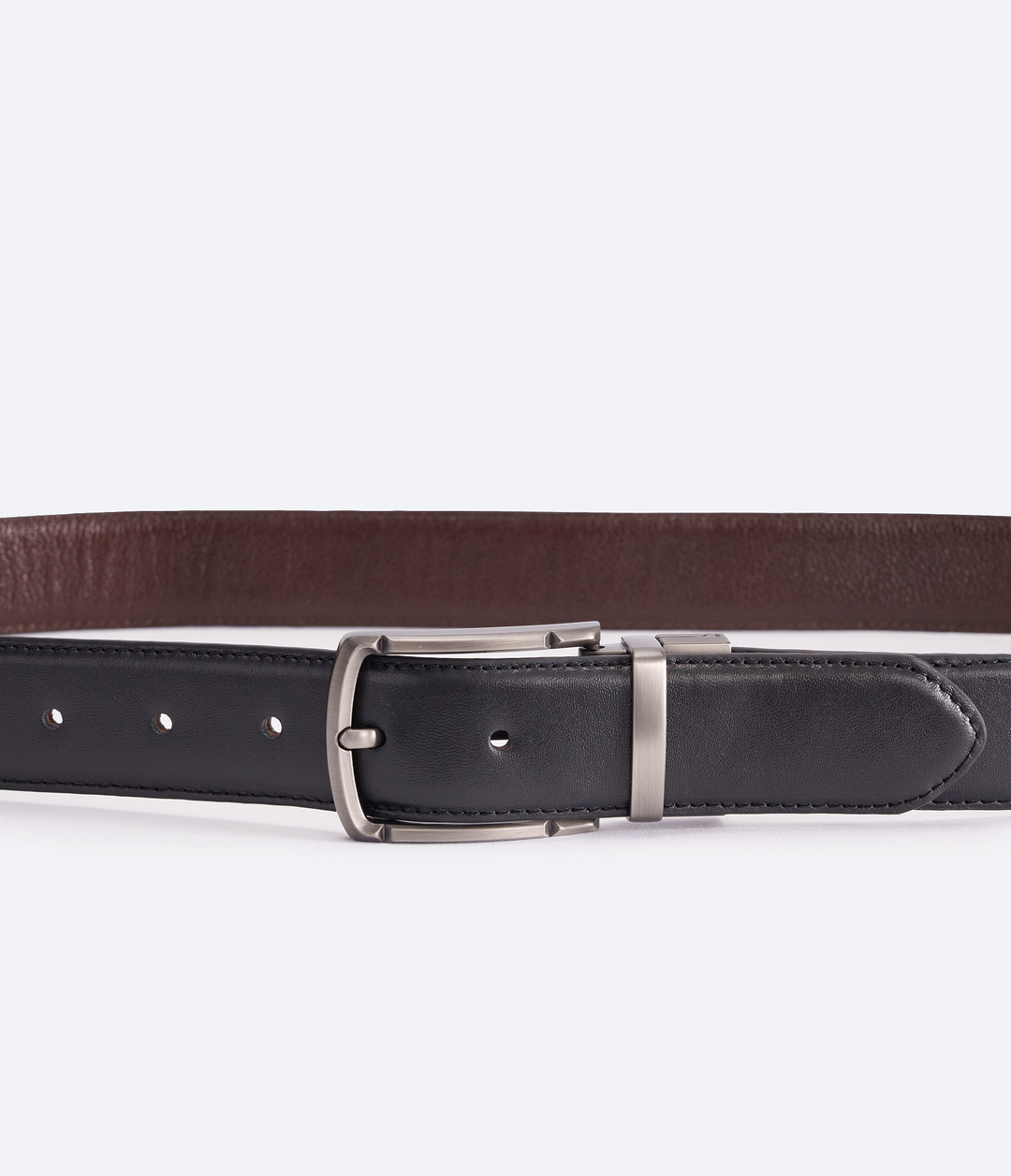 CINTURÓN DOBLE FAZ NEGRO CON CAFÉ