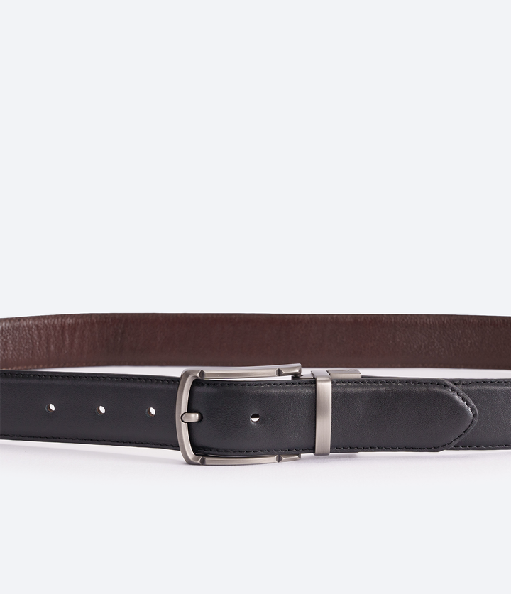 CINTURÓN DOBLE FAZ NEGRO CON MIEL