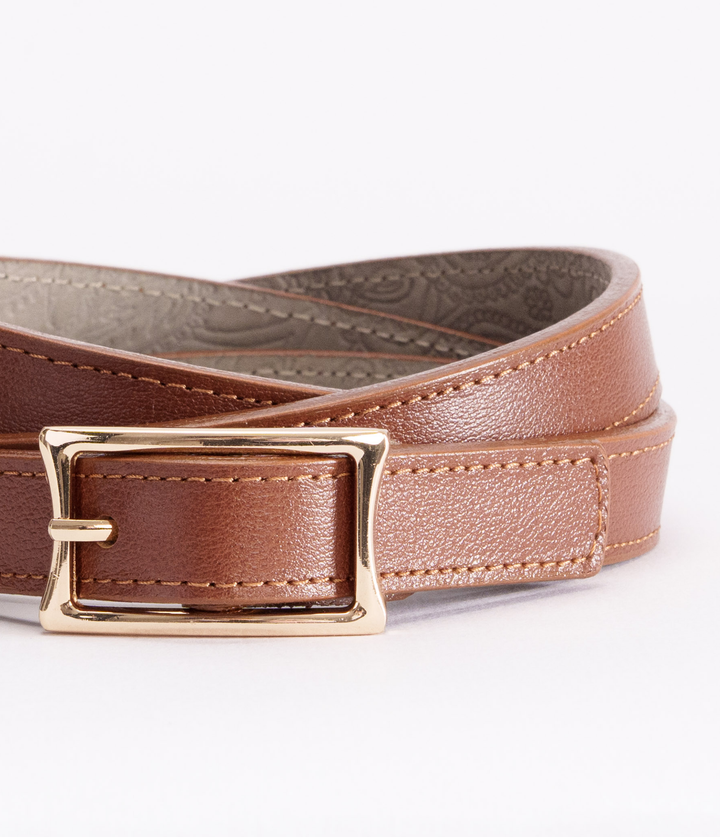 CINTURÓN LIZO MIEL DELGADO