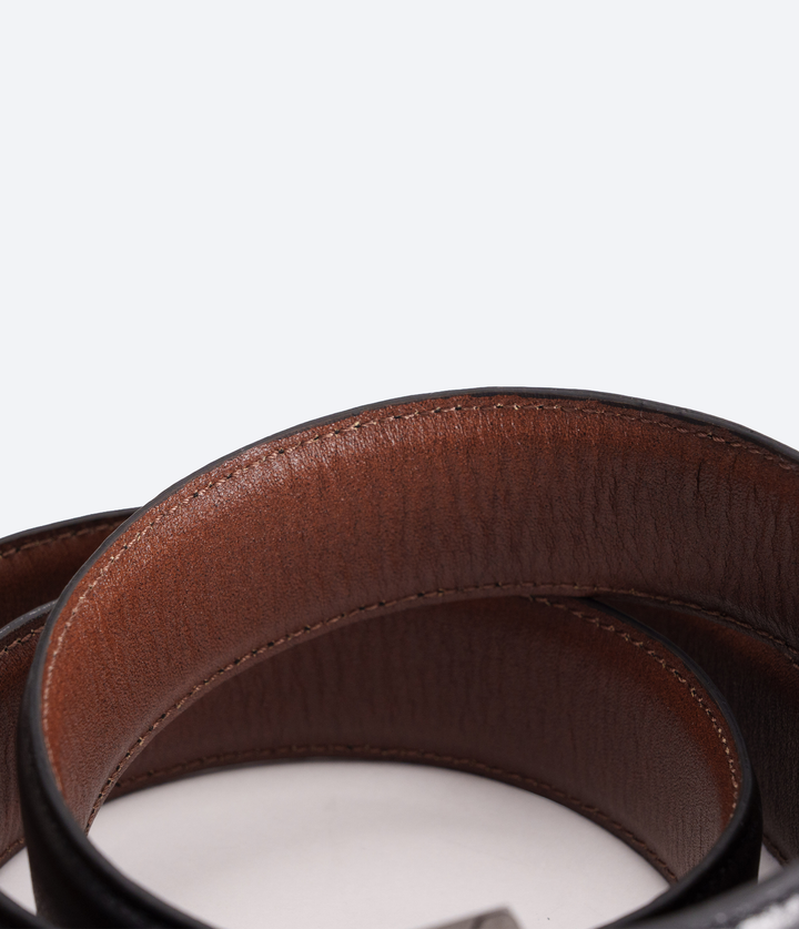 CINTURÓN DOBLE FAZ NEGRO CON MIEL