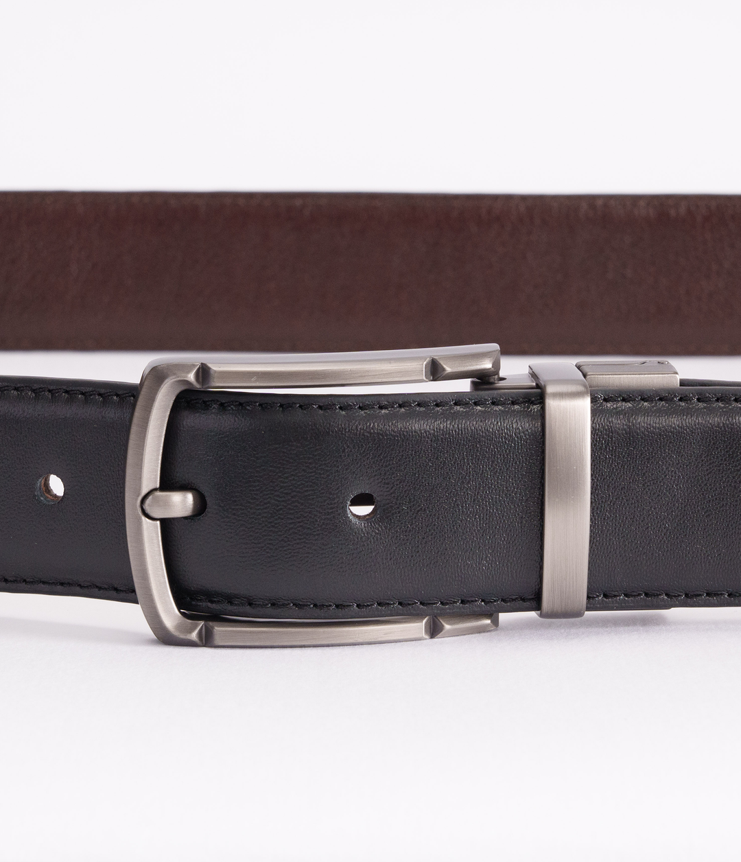 CINTURÓN DOBLE FAZ NEGRO CON CAFÉ