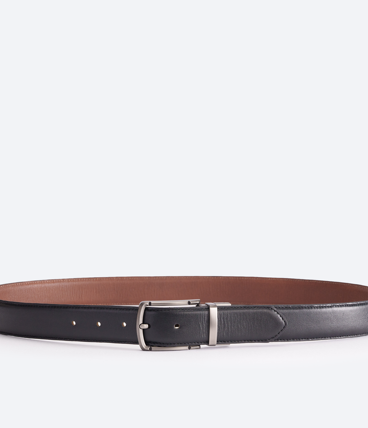 CINTURÓN DOBLE FAZ NEGRO CON MIEL