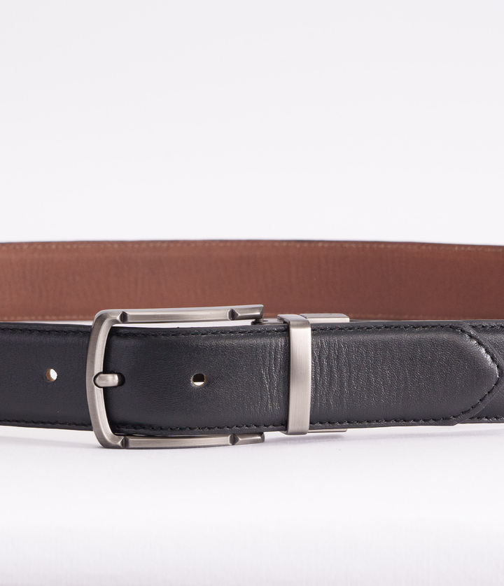 CINTURÓN DOBLE FAZ NEGRO CON MIEL