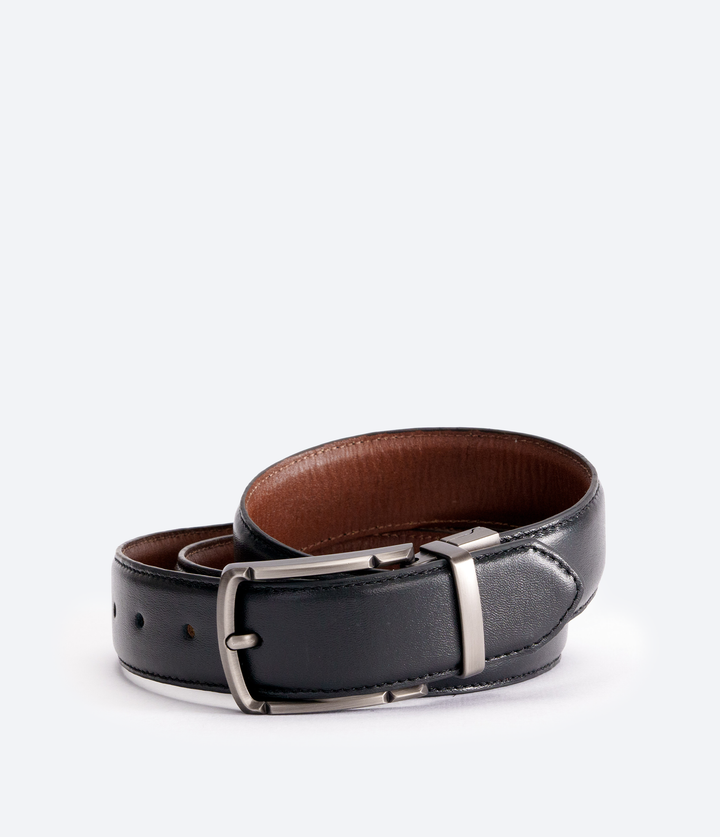 CINTURÓN DOBLE FAZ NEGRO CON MIEL