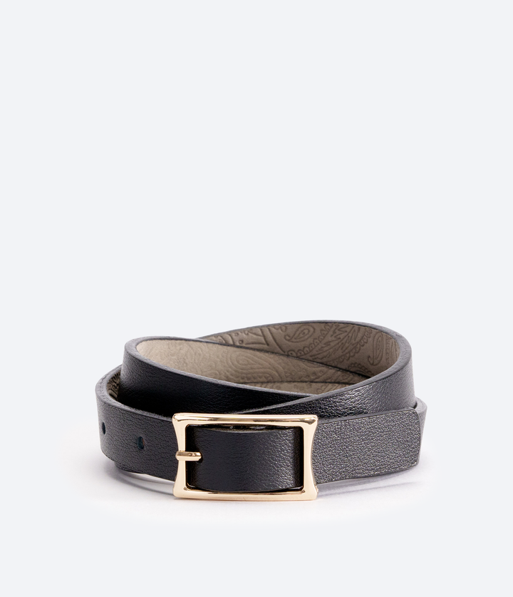 CINTURÓN LIZO NEGRO DELGADO