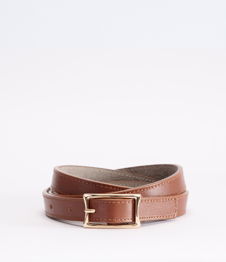 CINTURÓN LIZO MIEL DELGADO