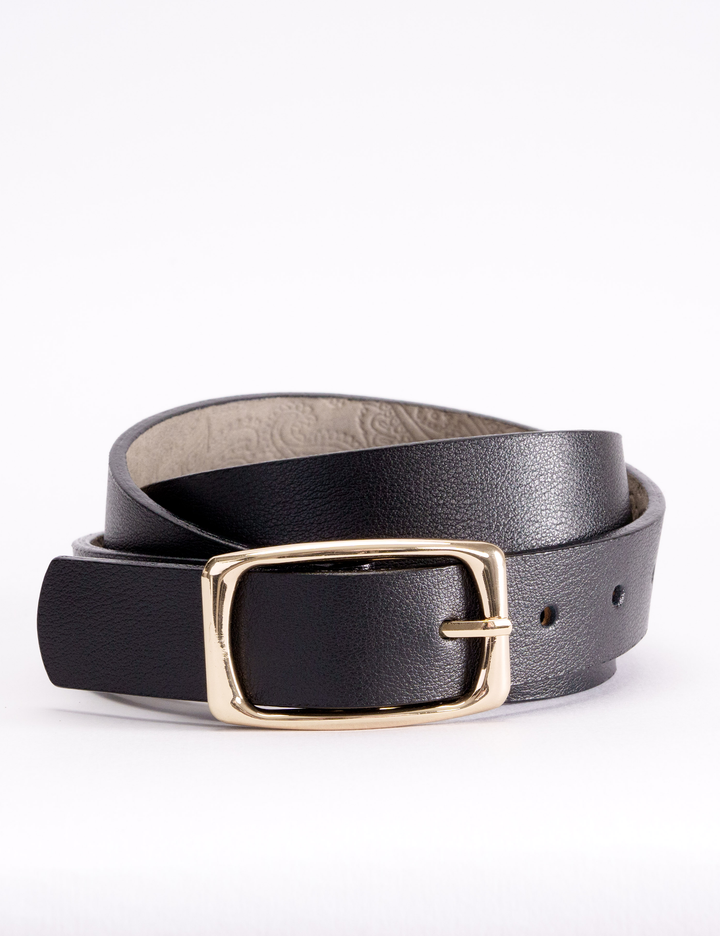 CINTURÓN LIZO NEGRO GRUESO