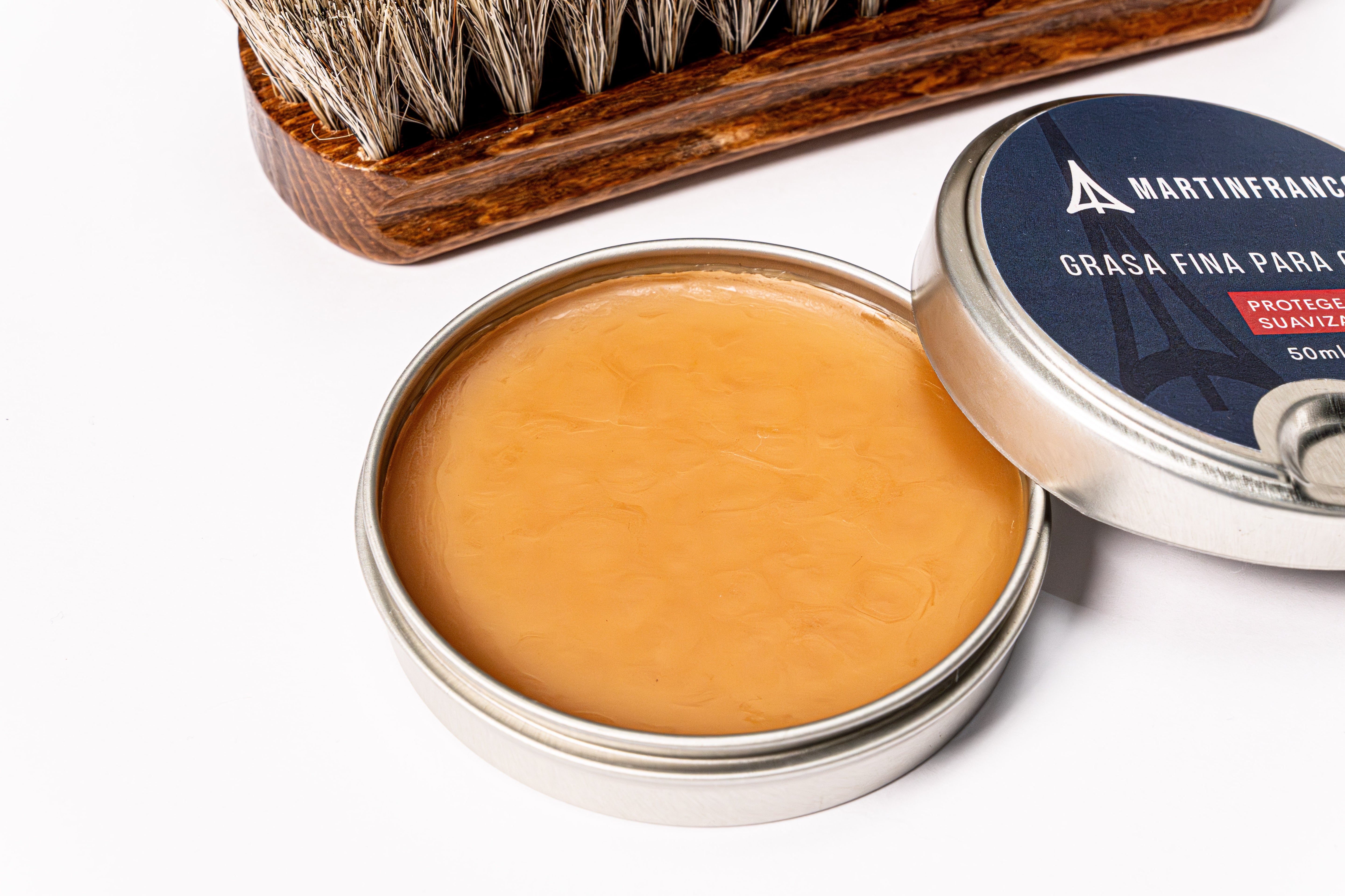 COMBO 4 : Shoe Cream Marrón Oscura y Negra - Renovador - Crema Esencial - Grasa Fina - Cepillo crin