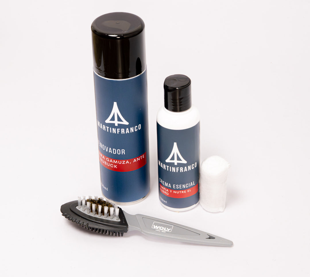 COMBO 4 : Shoe Cream Marrón y Negra - Renovador - Crema Esencial - Grasa Fina - Cepillo crin